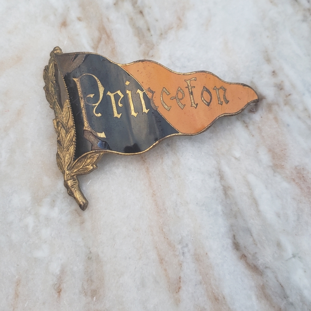Victorian Era Princeton Penant Enamel Brooch - Picture 3 of 13